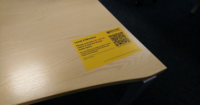 QR code for checking into an individual library study space